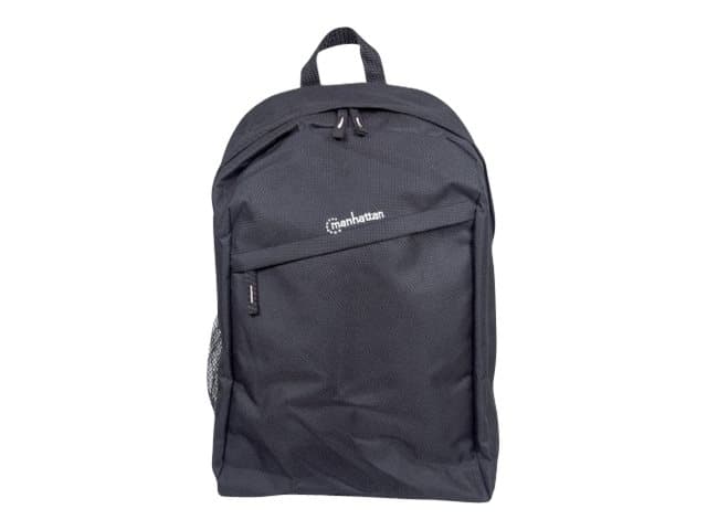 MANHATTAN - Knappack Backpack 15.6", Black, LOW COST, Lightweight, Internal Laptop Sleeve, Accessories Pocket, Padded Adjustable Shoulder Straps, Water Bottle Holder, Three Year Warranty - notebook carrying backpack