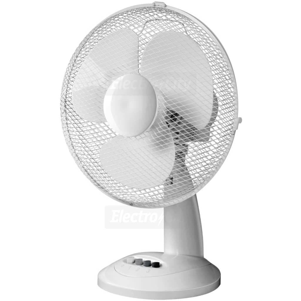 Daewoo 12 Inch Oscillating Desk Fan with 3 Speed Settings | White