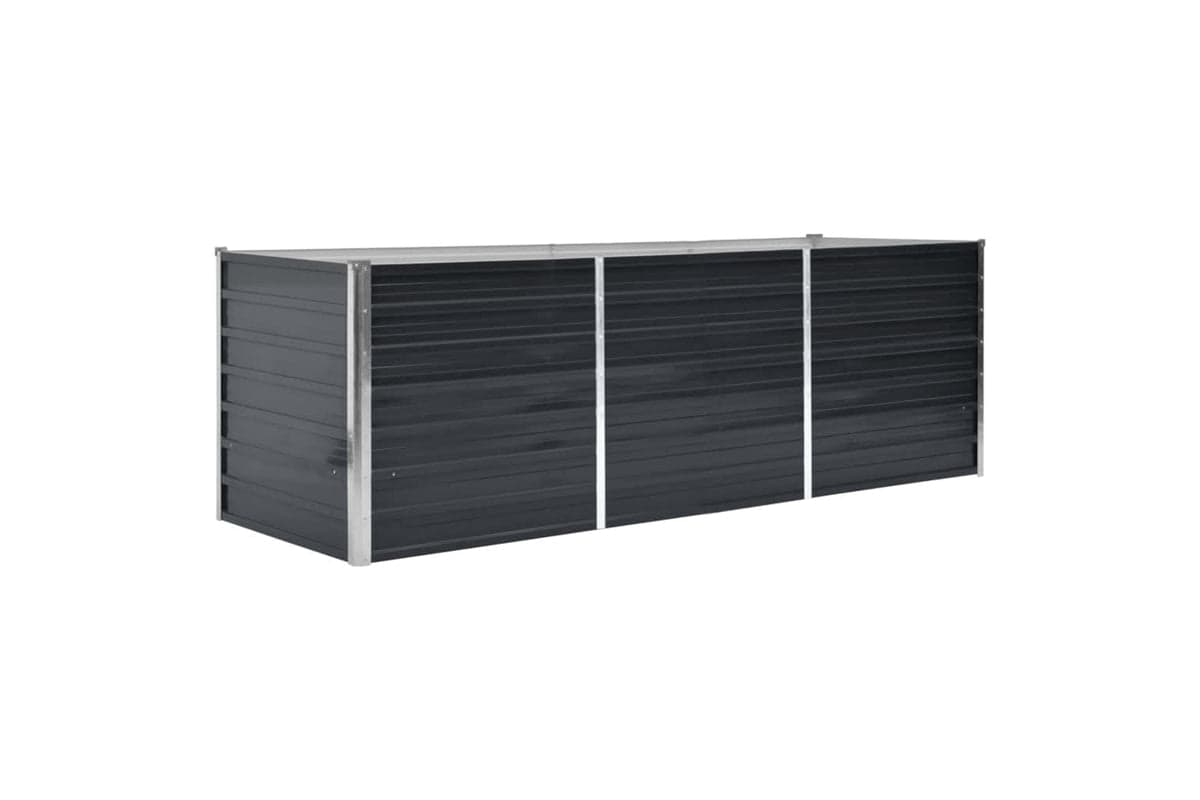 vidaXL 45726 Garden Raised Bed Anthracite 240x80x77cm Galvanised Steel