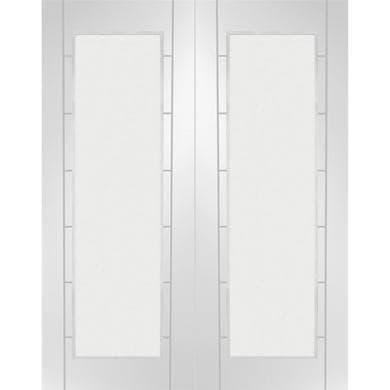 Internal White Primed Fully-Glazed French Doors with Clear Glass - Palermo - XL Joinery