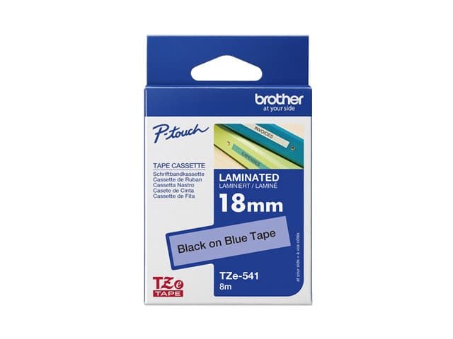 BROTHER - TZE-541 LAMINATED TAPE 8 MM 8M BLACK ON BLUE