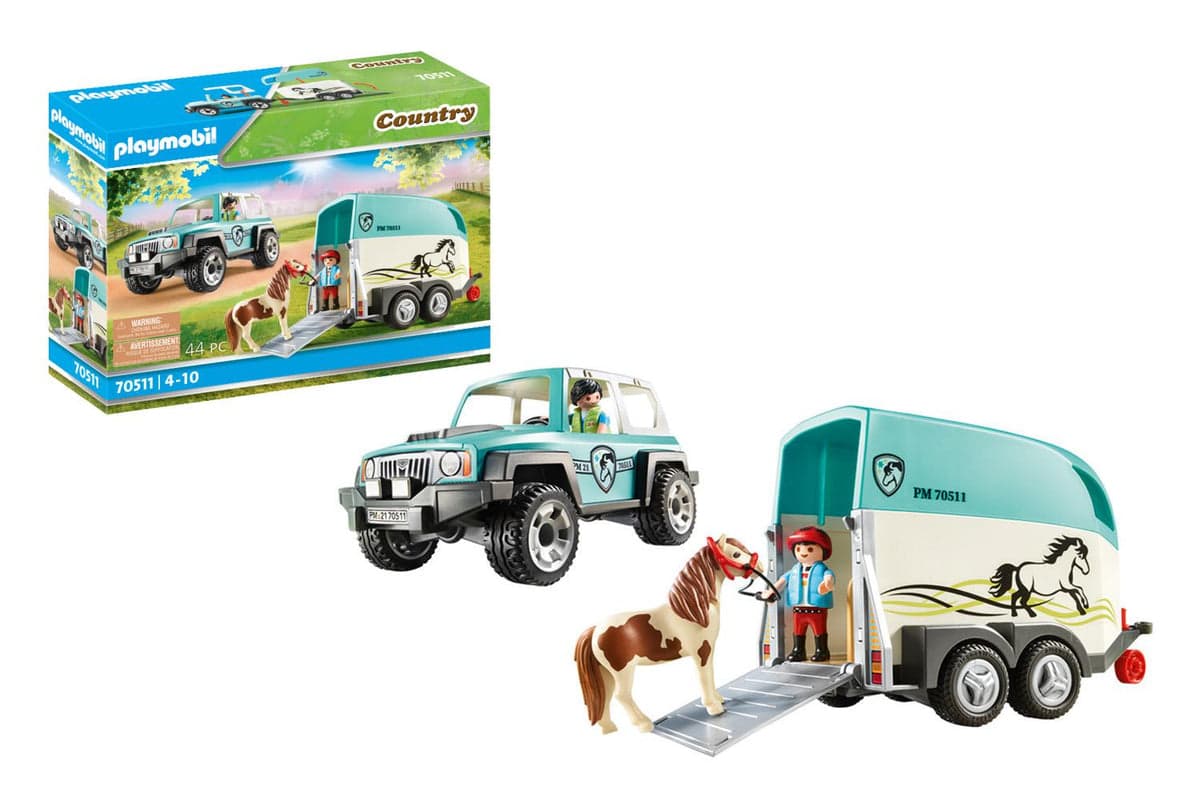 Playmobil 70511 Country Car With Pony Trailer