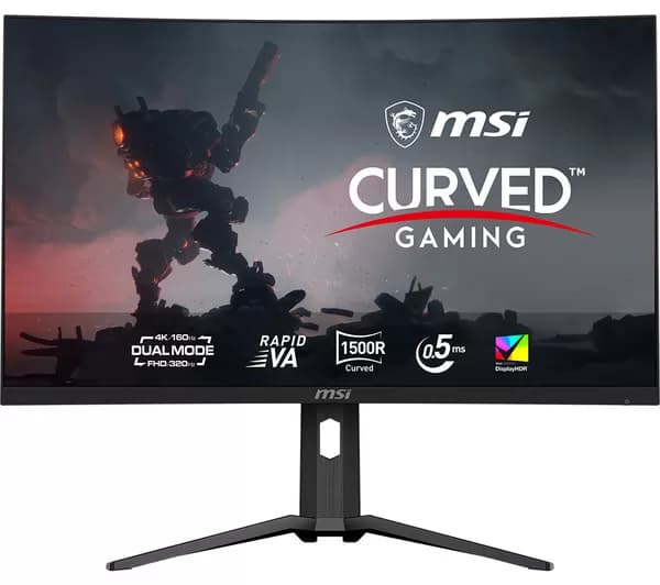 MSI MAG 321CUPDF 4K Ultra HD 32" Curved Rapid VA Dual-Mode Gaming Monitor - Black
