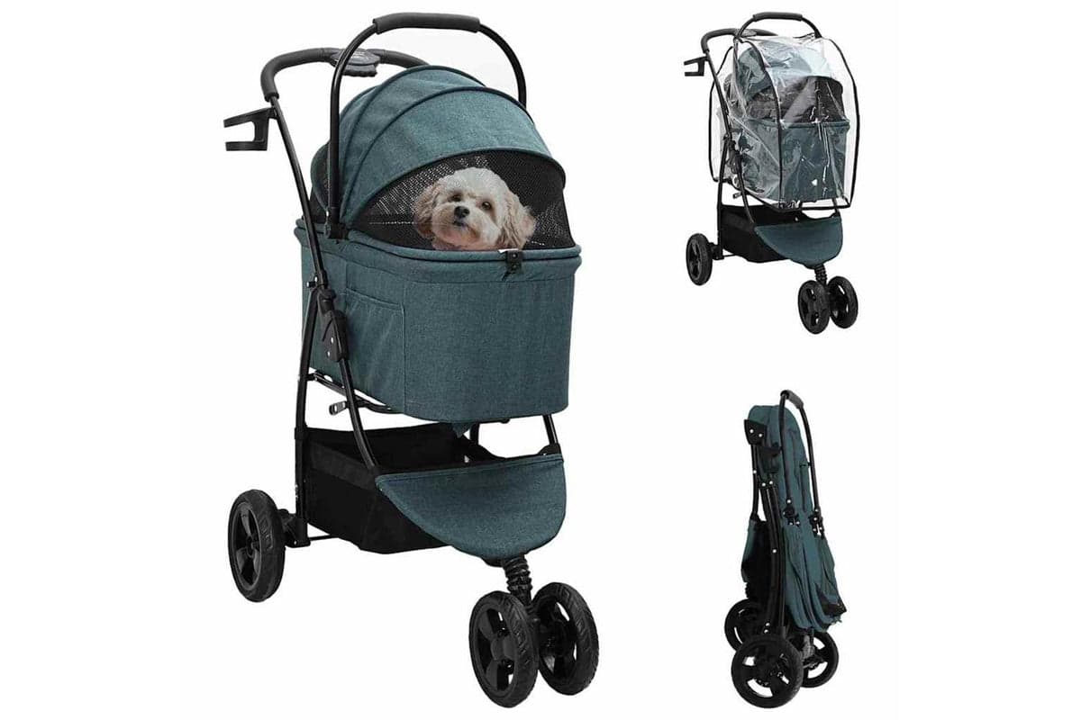 Vidaxl Folding Pet Stroller Green 78 X 54 X 101 Cm 600d Oxford Fabric