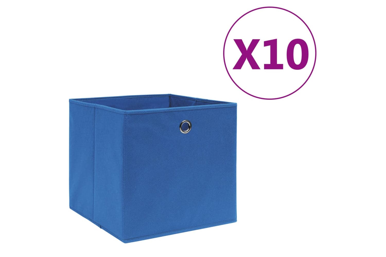 vidaXL 325197 Storage Boxes 10 Pcs Non-woven Fabric 28x28x28cm Blue
