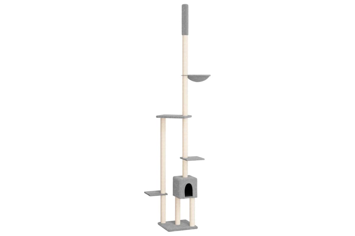 Floor To Ceiling Cat Tree Light Grey 2585-2845 Cm