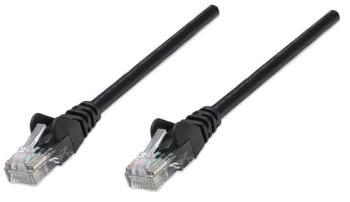 INTELLINET - NETWORK CABLE CAT5E CCA 20M BLACK U/UTP SNAGLESS/BOOTED
