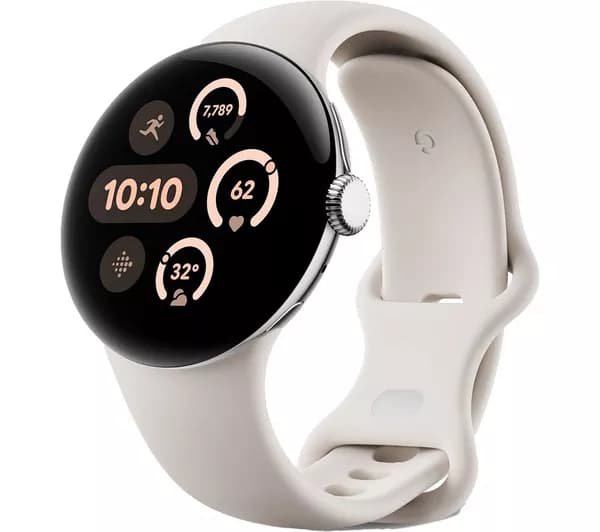GOOGLE Pixel Watch 3 WiFi - Silver, Porcelain Band, 41 mm