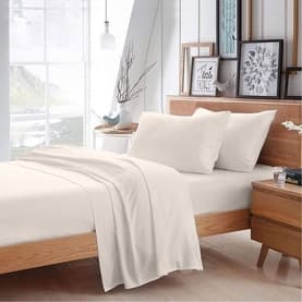 200 Thread Count Cotton Flat Sheet Ivory