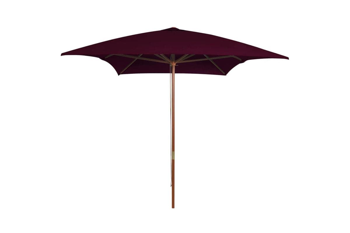 vidaXL 313758 Outdoor Parasol With Wooden Pole Bordeaux Red 200x300cm