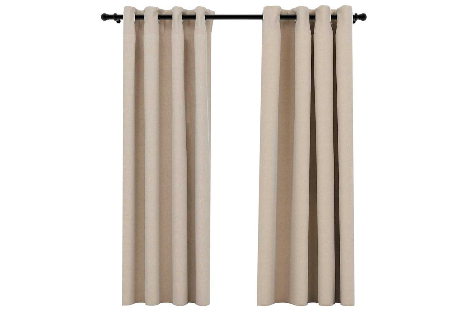 Vidaxl Linen-look Blackout Curtains With Grommets 2pcs Beige 140x175cm