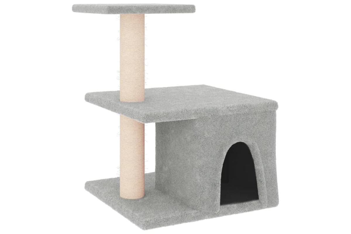 Cat Tree With Sisal Scratching Posts Light Grey 48 Cm