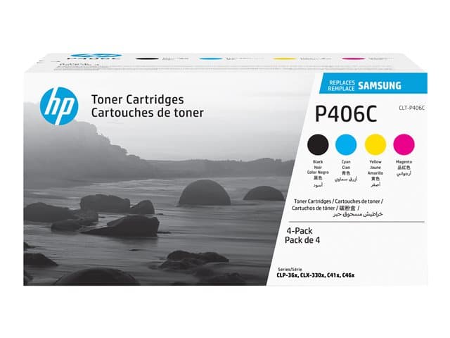 HP - CLT-P406C - 4-pack - black, yellow, cyan, magenta - original - toner cartridge (SU375A)