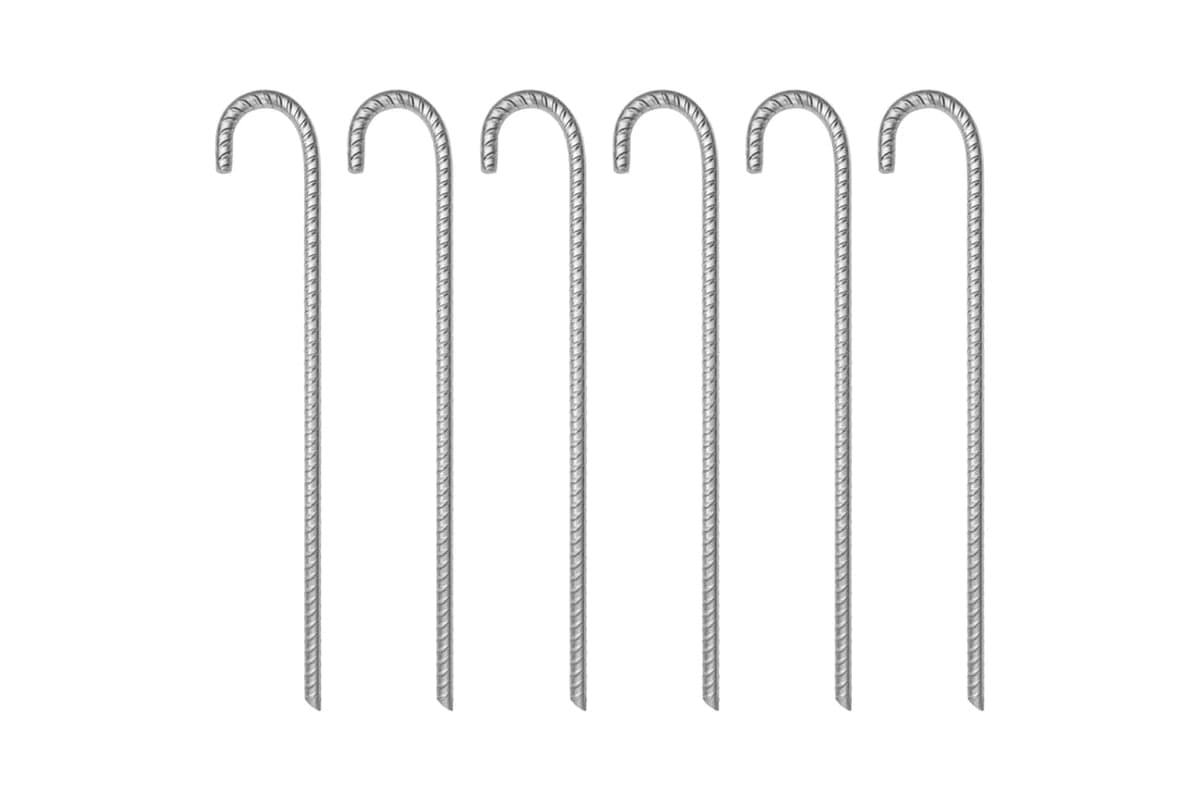 vidaXL 4009343 Tent Pegs 6 Pcs 41.5cm x 12mm Galvanised Steel