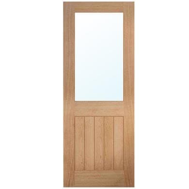 Internal Oak Half-Glazed Cottage Door with Clear Glass - Pre-Finished - Mexicano - Dalby