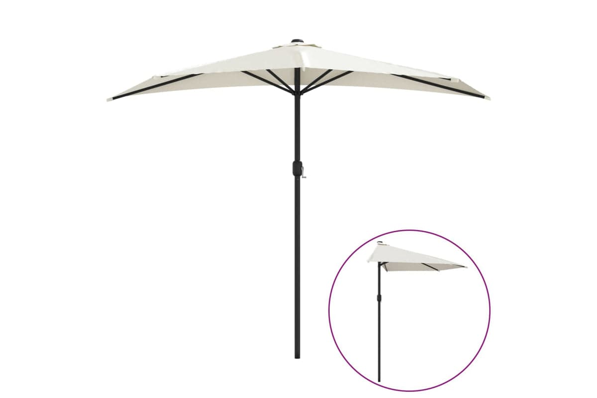 vidaXL 44587 Balcony Parasol With Aluminium Pole Sand 270x144cm Half