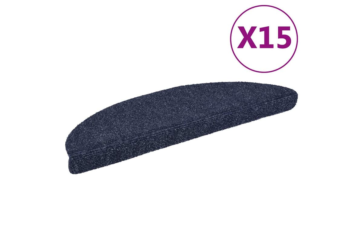 vidaXL 132695 15 Pcs Self-adhesive Stair Mats Needle Punch 56x17x3cm Blue