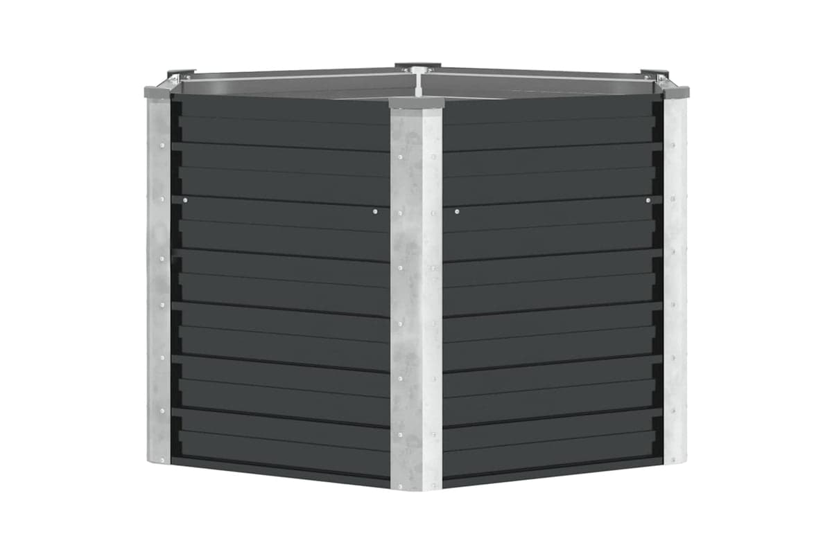 Vidaxl Garden Raised Bed Anthracite 129x129x77 Cm Galvanised Steel