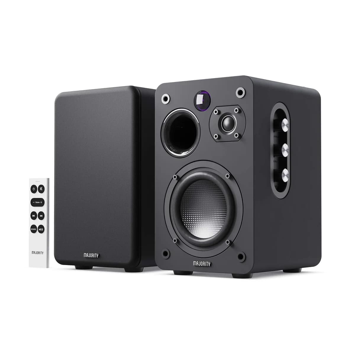 Majority D70X Active Powered Bookshelf Speakers, Black | 1000003080