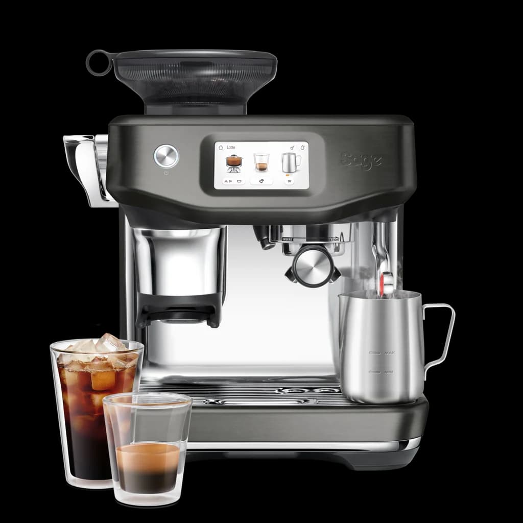 Sage The Barista Touch Impress with Cold Extraction Coffee Machine - Black Stainless Steel | SES882BST4GUK1