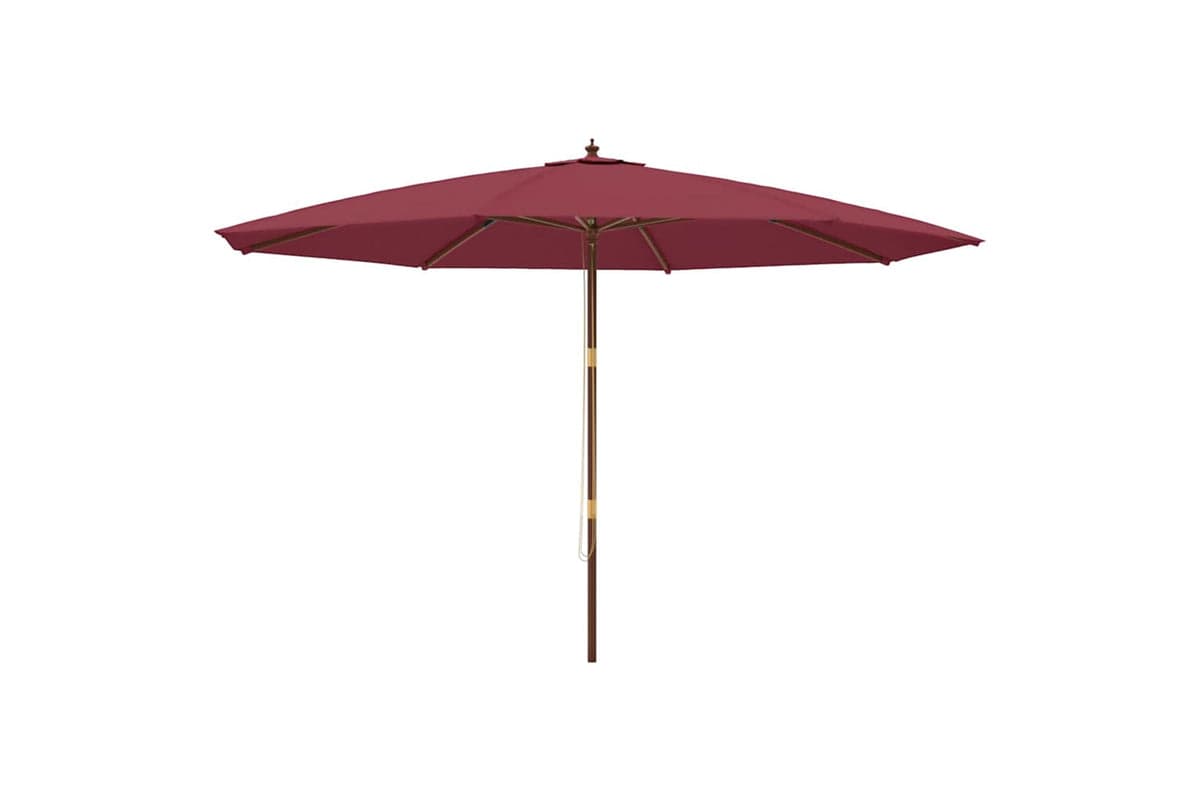 vidaXL 363179 Garden Parasol With Wooden Pole Bordeaux Red 400x273cm