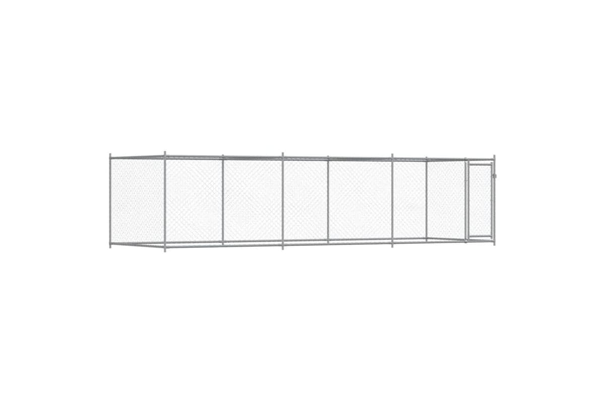 Vidaxl Dog Cage With Door Grey 6x2x15 M Galvanised Steel