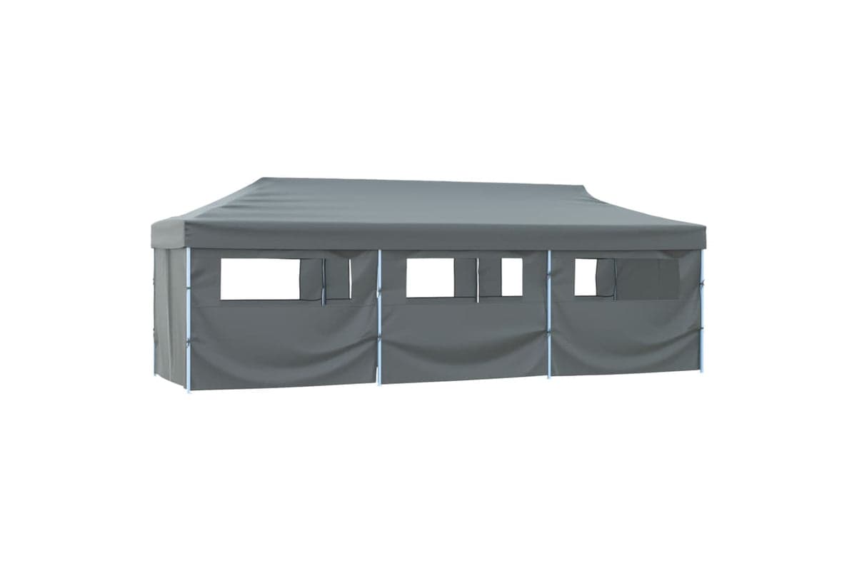 Vidaxl Folding Pop-up Party Tent With 8 Sidewalls 3x9 M Anthracite