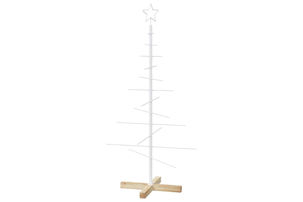 Vidaxl Metal Christmas Tree With Rod Stand Kuopio 120 Cm Steel White