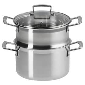 3-ply Stainless Steel Casserole Dish with Steamer and Lid 20cm
