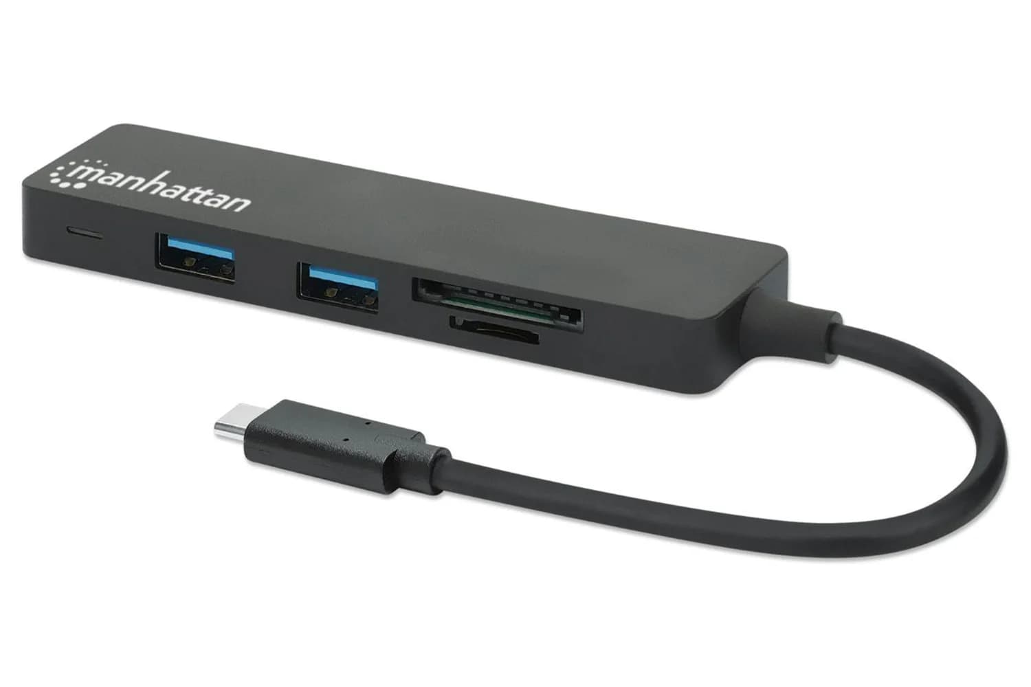 Manhattan 3 Port USB-C Hub with Card Reader