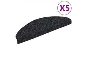 vidaXL 149702 Self-adhesive Stair Mats 5 Pcs Black 65x21x4cm Needle Punch