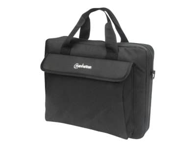 MANHATTAN - London Laptop Bag 14.1", Top Loader, Black, LOW COST, Accessories Pocket, Shoulder Strap (removable), Notebook Case, Three Year Warranty - notebook carrying case