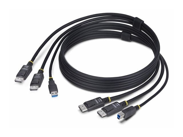 STARTECH.COM - StarTech 6ft (1.8m) Dual-DisplayPort and USB 5Gbps KVM Cable - keyboard / video / mouse (KVM) cable - 1.83 m