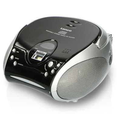 LENCO SCD-24 BLACK/SILVER - Portable Stereo FM Radio with CD player | SCD-24 Black/Silver