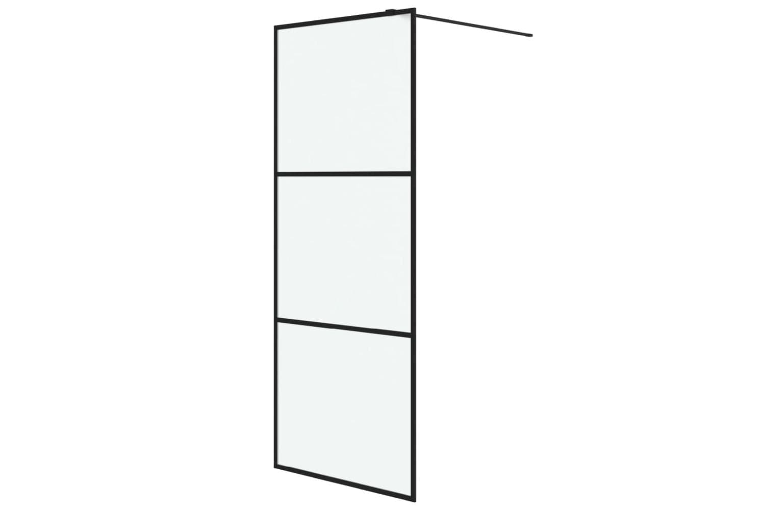 vidaXL 152110 Walk-in Shower Wall Black 80x195cm Frosted Esg Glass