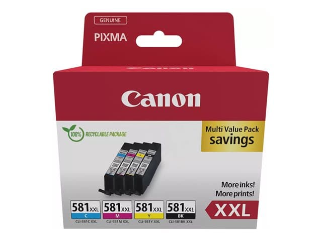 CANON - CLI-581XXL C/M/Y/BK Multi Pack - 4-pack - XXL size - black, yellow, cyan, magenta - original - ink tank