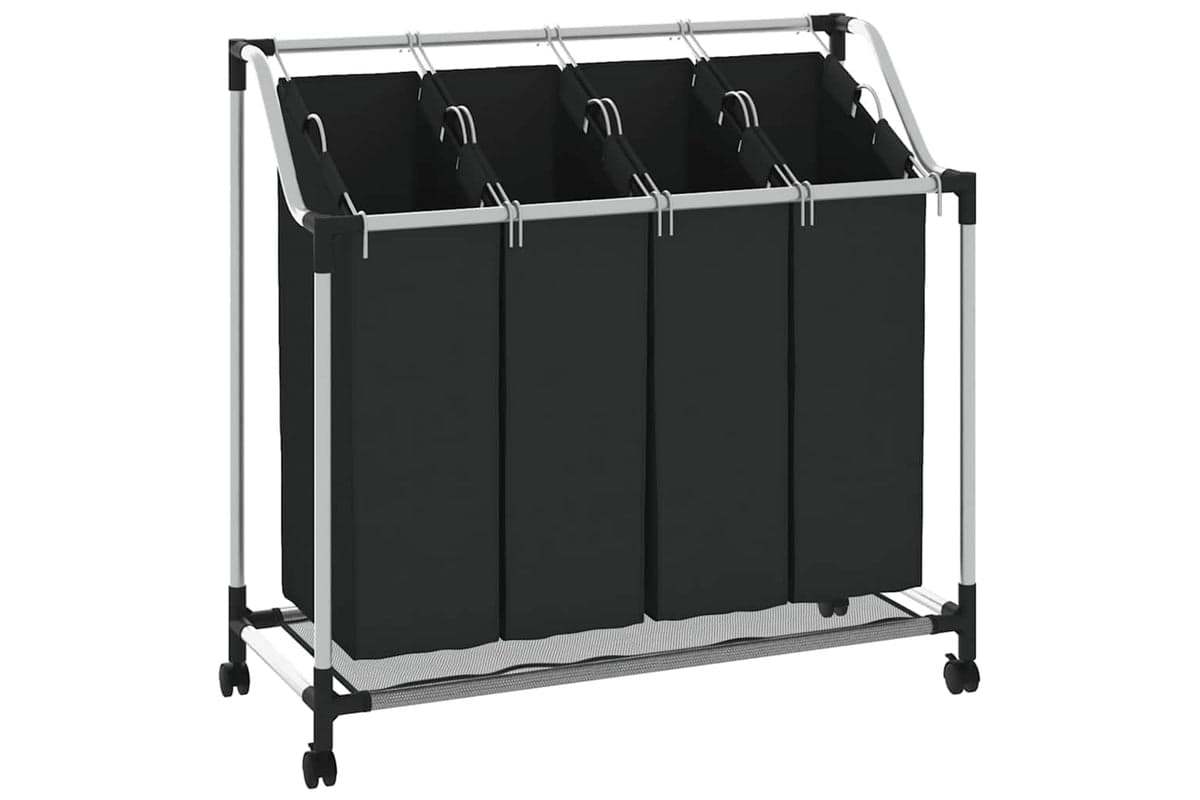 Vidaxl 240367 Laundry Sorter With 4 Bags Black Grey