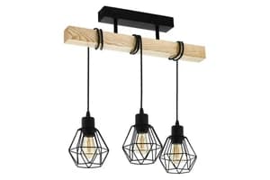 Eglo | Townshend 5 Industrial 3-light Ceiling Pendant | Brown/Black