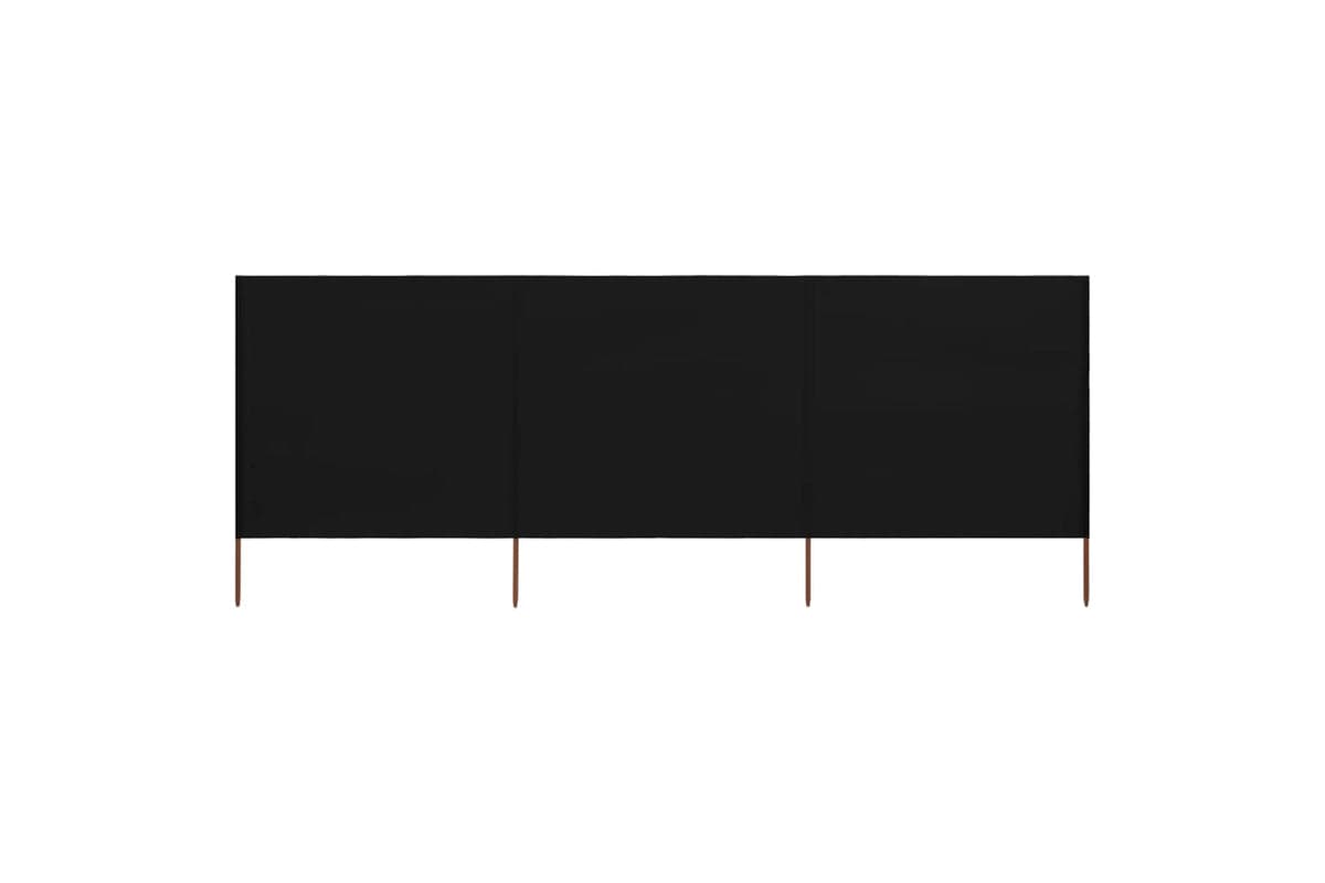 vidaXL 47146 3-panel Wind Screen Fabric 400x120cm Black