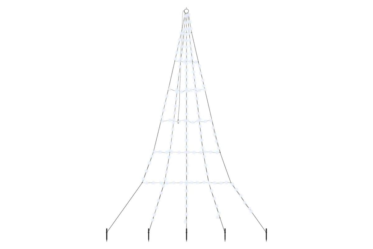 Vidaxl Led Christmas Tree With Ground Spikes Cool White 300 Cm Metal