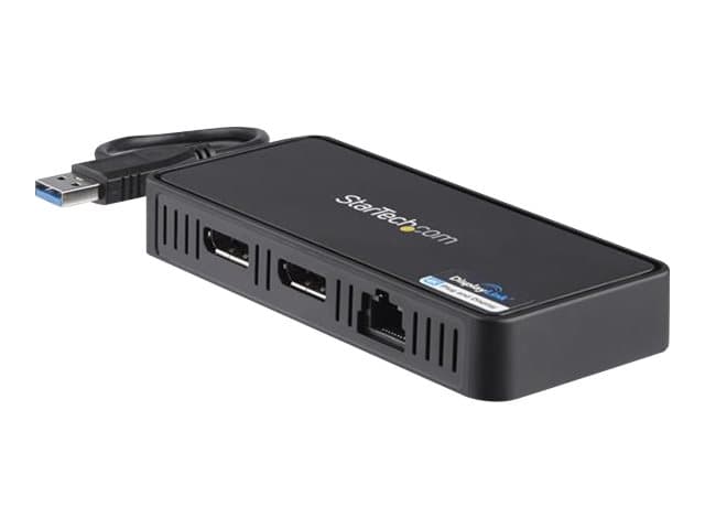 Startech USB 3.0 Mini Dock, Dual Monitor USB-A Docking Station w/ DisplayPort 4K 60Hz Video & Gigabit Ethernet, 1ft (30cm) Cable, Portable USB 3.1 Gen