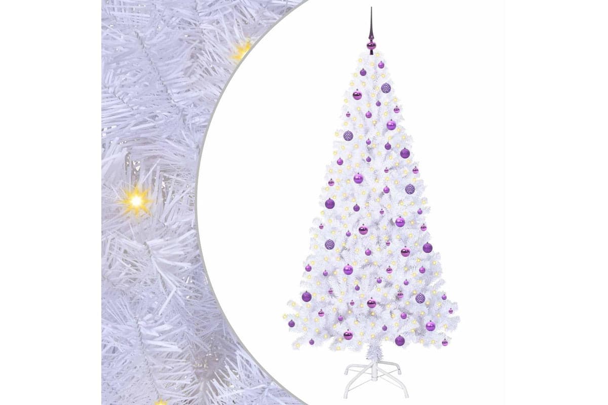 Vidaxl Artificial Christmas Tree With Stand White 210 Cm Pvc And Steel