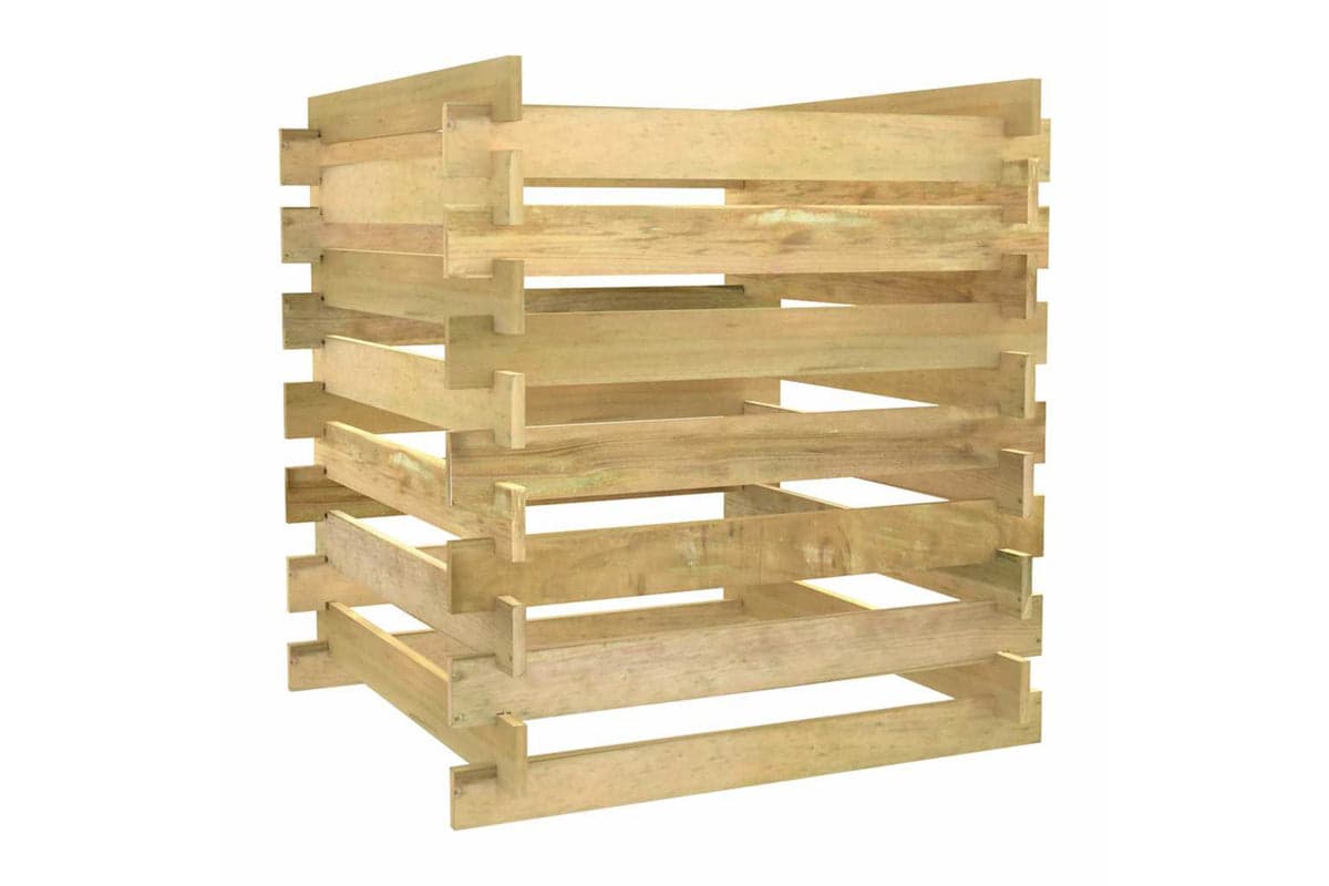 vidaXL 318377 Slatted Garden Composter 90x90x90cm Impregnated Pinewood