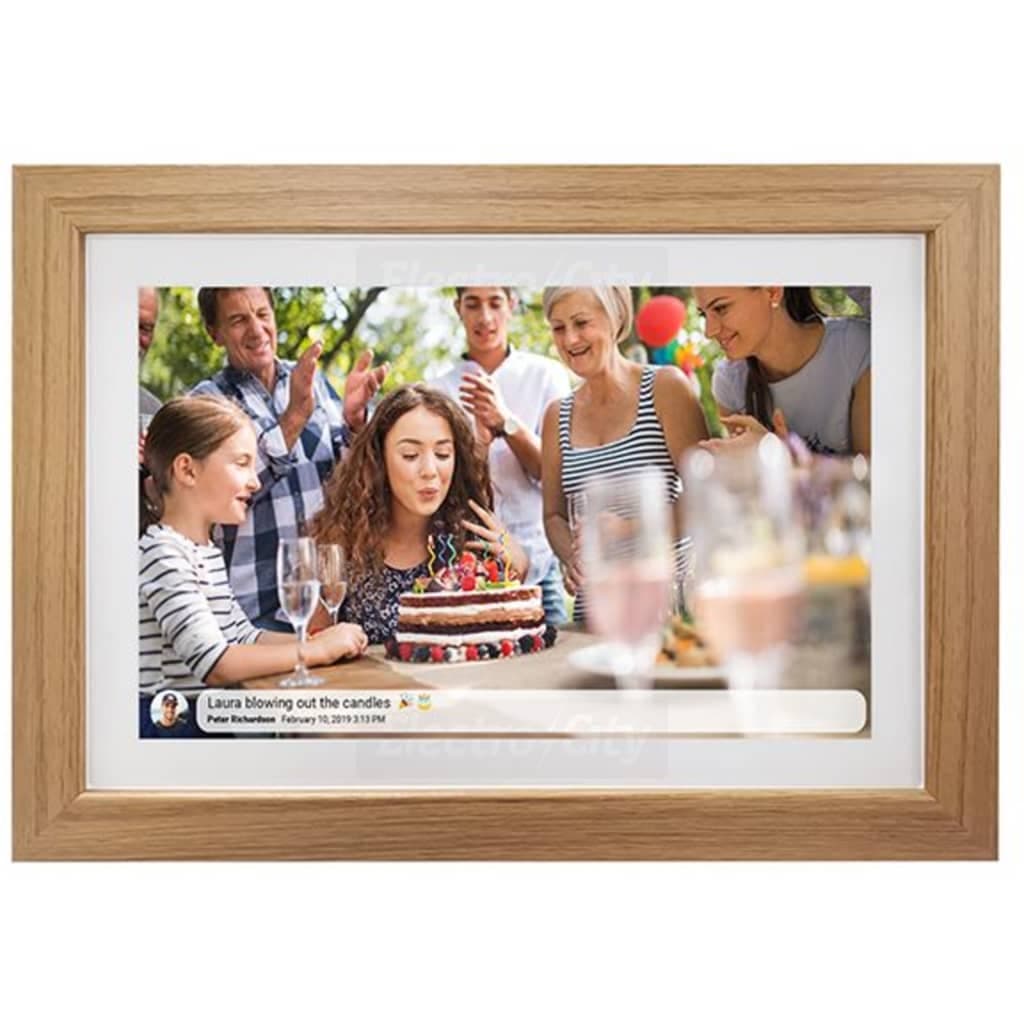 Inov8 Smart 10 Inch Digital Photo Frame | Light Oak with Mat