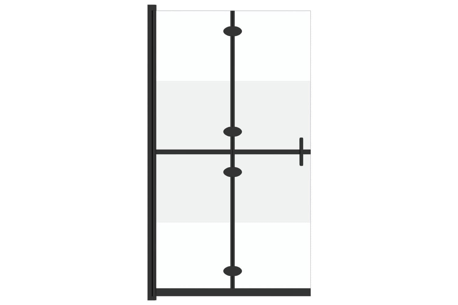 vidaXL 151187 Foldable Walk-in Shower Wall Half Frosted Esg Glass 80x190cm