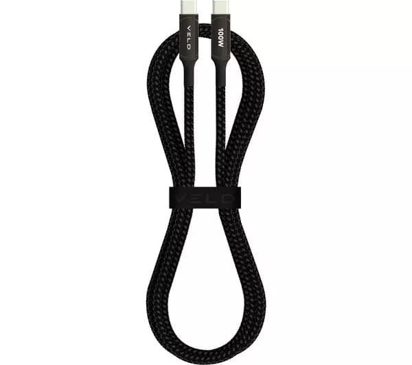 VELD VCC2E Braided Super Fast USB Type-C Cable - 2 m, Black