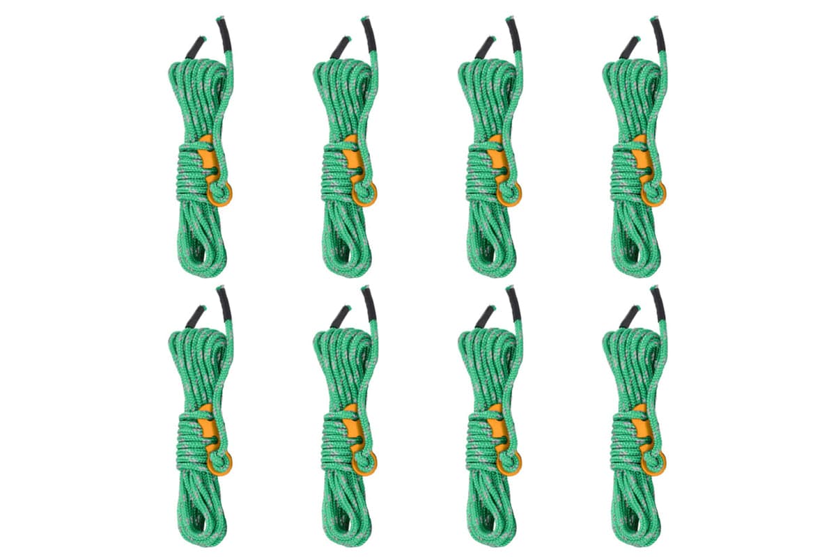 vidaXL 4008133 Tent Guy Ropes With Spanners Reflective 8 Pcs 4 M 4mm