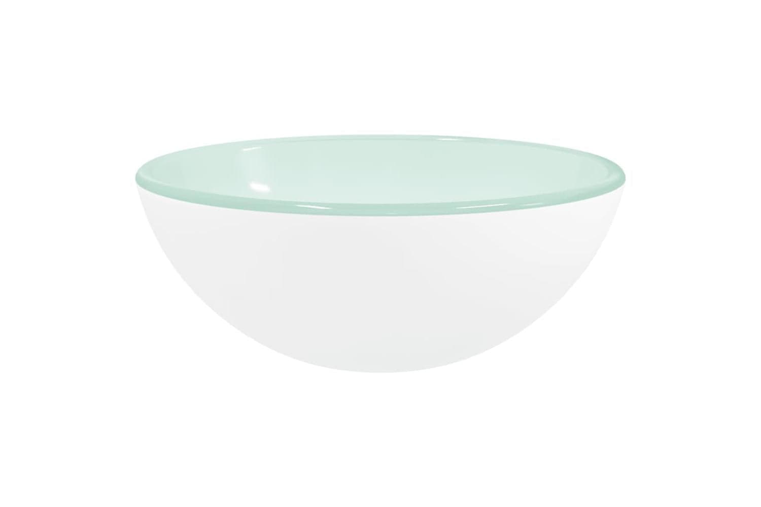 vidaXL 345253 Basin Tempered Glass 30x12cm White