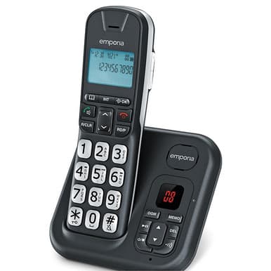 Emporia GD61-AB Cordless Amplified DECT Senior Phone with Answer Machine (FREE GD61-AH with every purchase)
