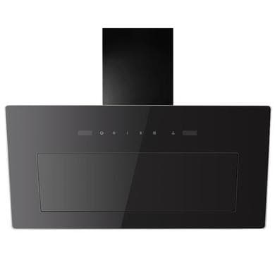 electriQ 90cm Angled Hood with Hob to Hood Connection - Black